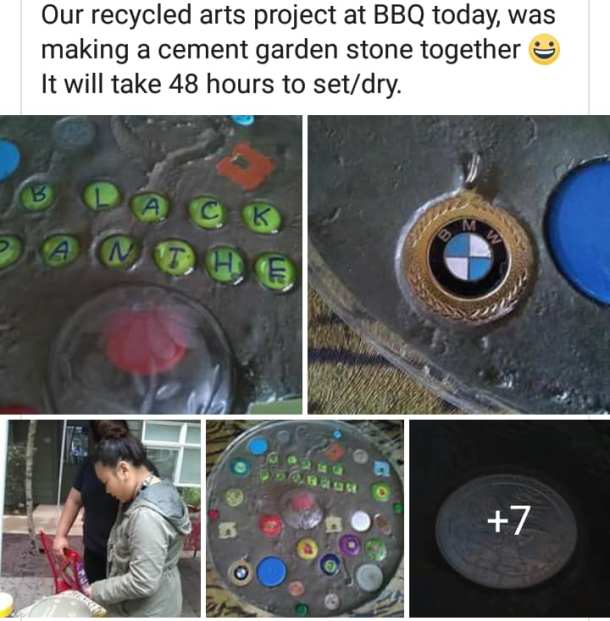 Recycled Art Project Stone Black Panther